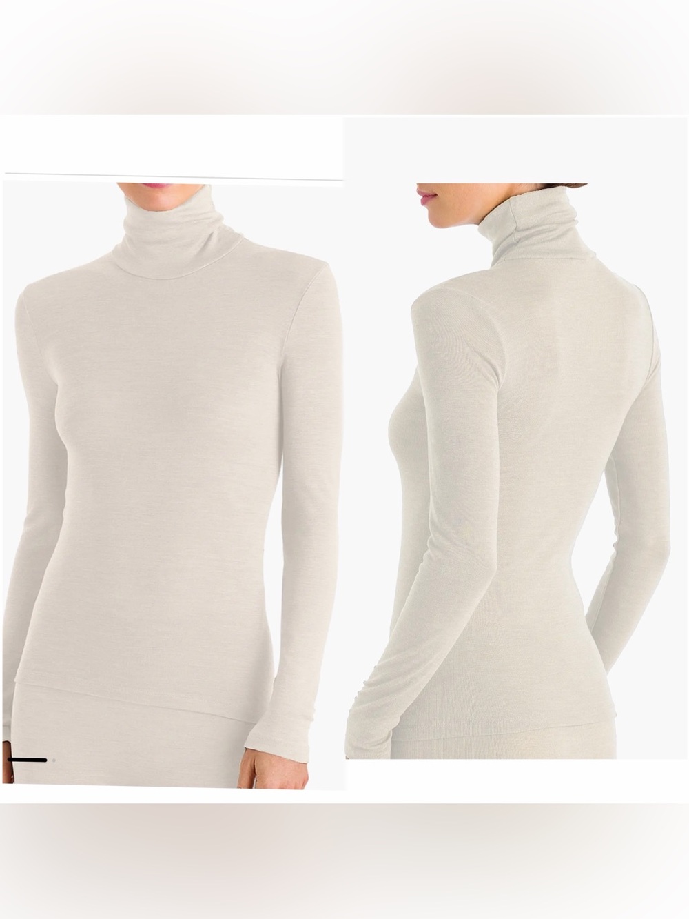 Hanro Wool Light Cream Turtleneck Slim-Fit Women's Sweater